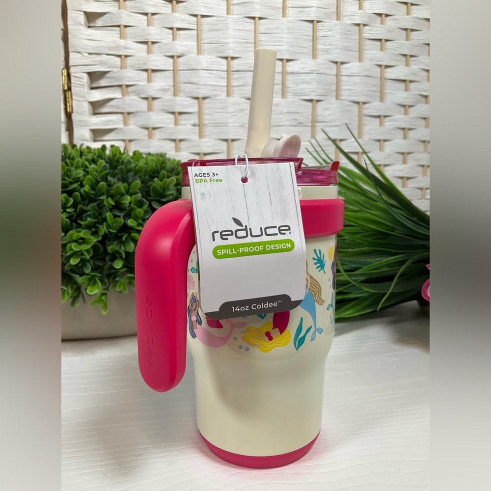 NWT Reduce 14oz Coldee Spill Proof Travel Mug|Tumbler w/Lid & Straw